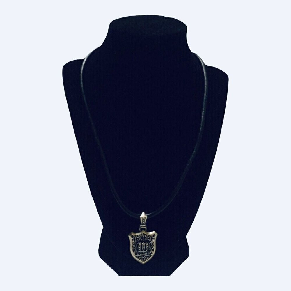 Stigma By Kim Min Sun Womens Necklace Silver With Black Plastic Rope